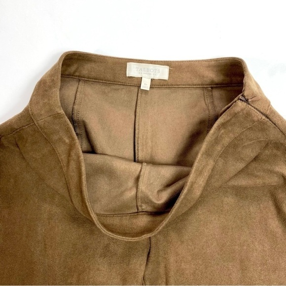 TALBOTS Faux Suede Academia Leggings in Camel tan Brown Size 8 Petite - Picture 7 of 10